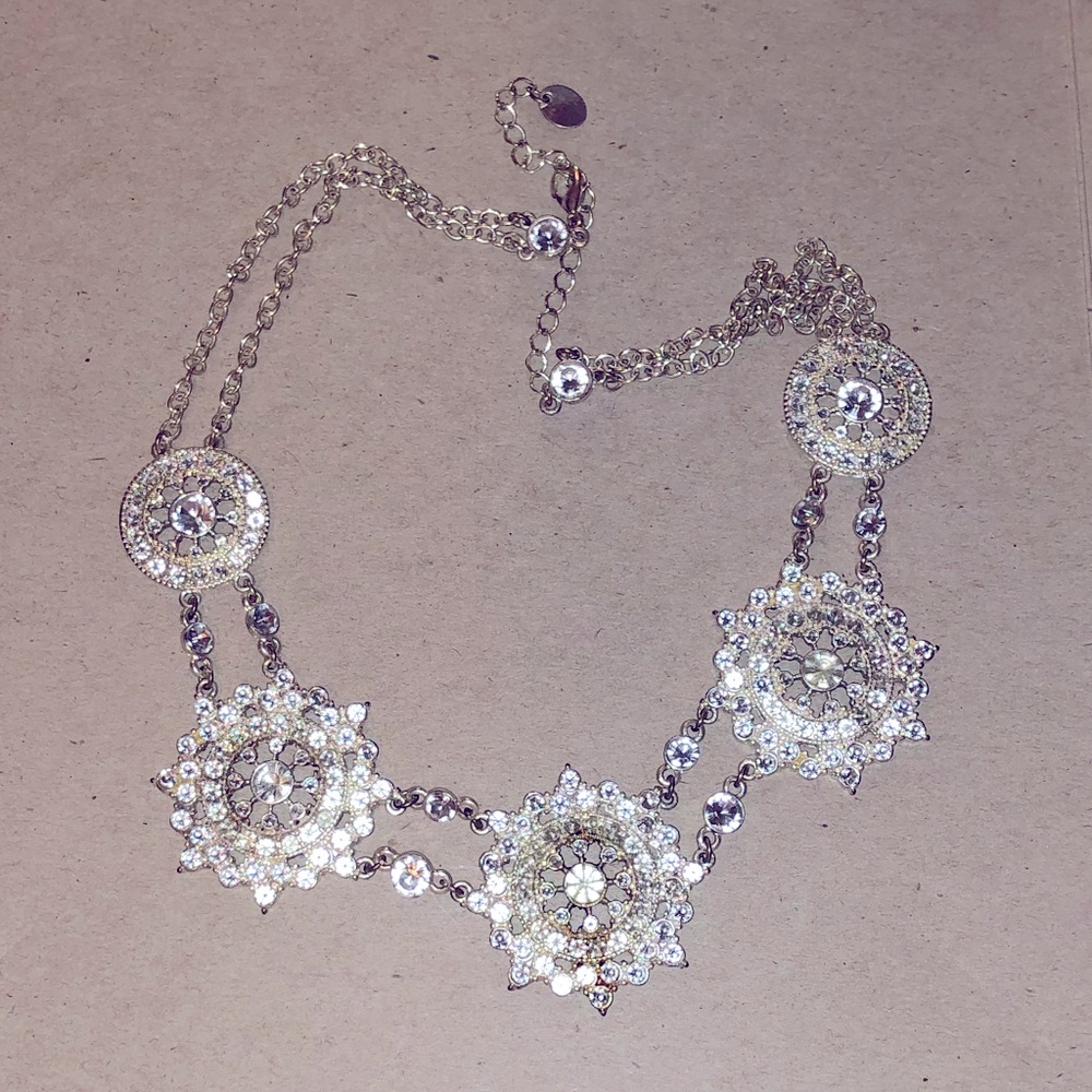 Macy’s Snowflake Edwardian Jewel Necklace Crystal